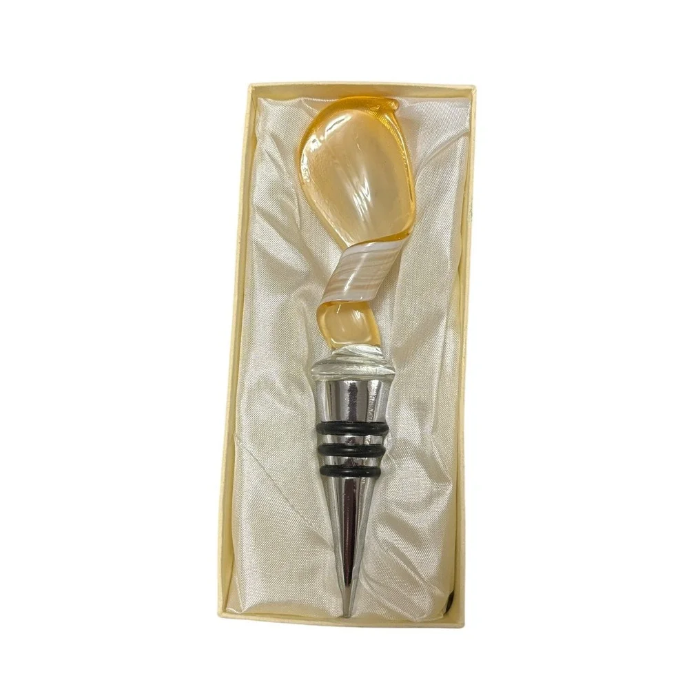 BEAUTIFUL Wine lovers ~ Gold & Glitter Swirl~ Glass‎ Wine Bottle Cork Stopper